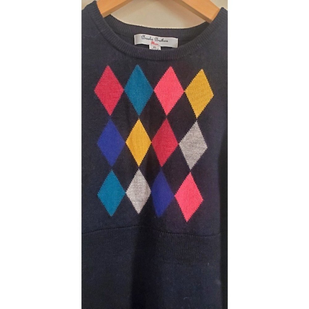 Brooks Brothers Girls Classic Sweater Argyle Dress SZ XL - Picture 7 of 8